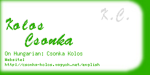 kolos csonka business card